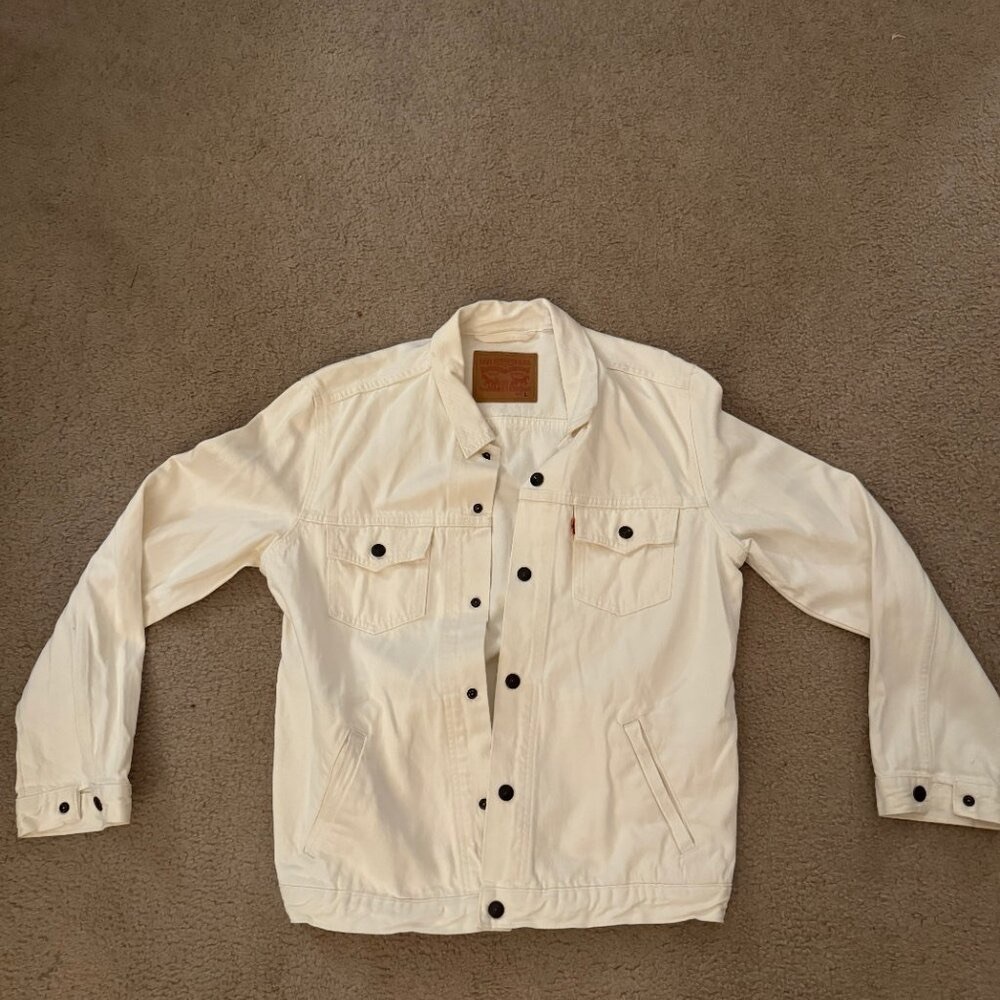 LEVI'S "The Trucker" Men’s Large White Denim Jacket
